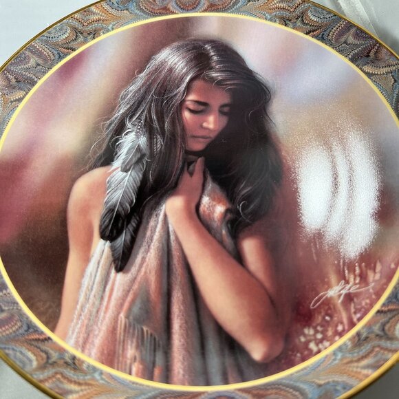 Set of 4 Plates Bradford Exchange - Native Beauty - Native American Inspired - W - Picture 5 of 10